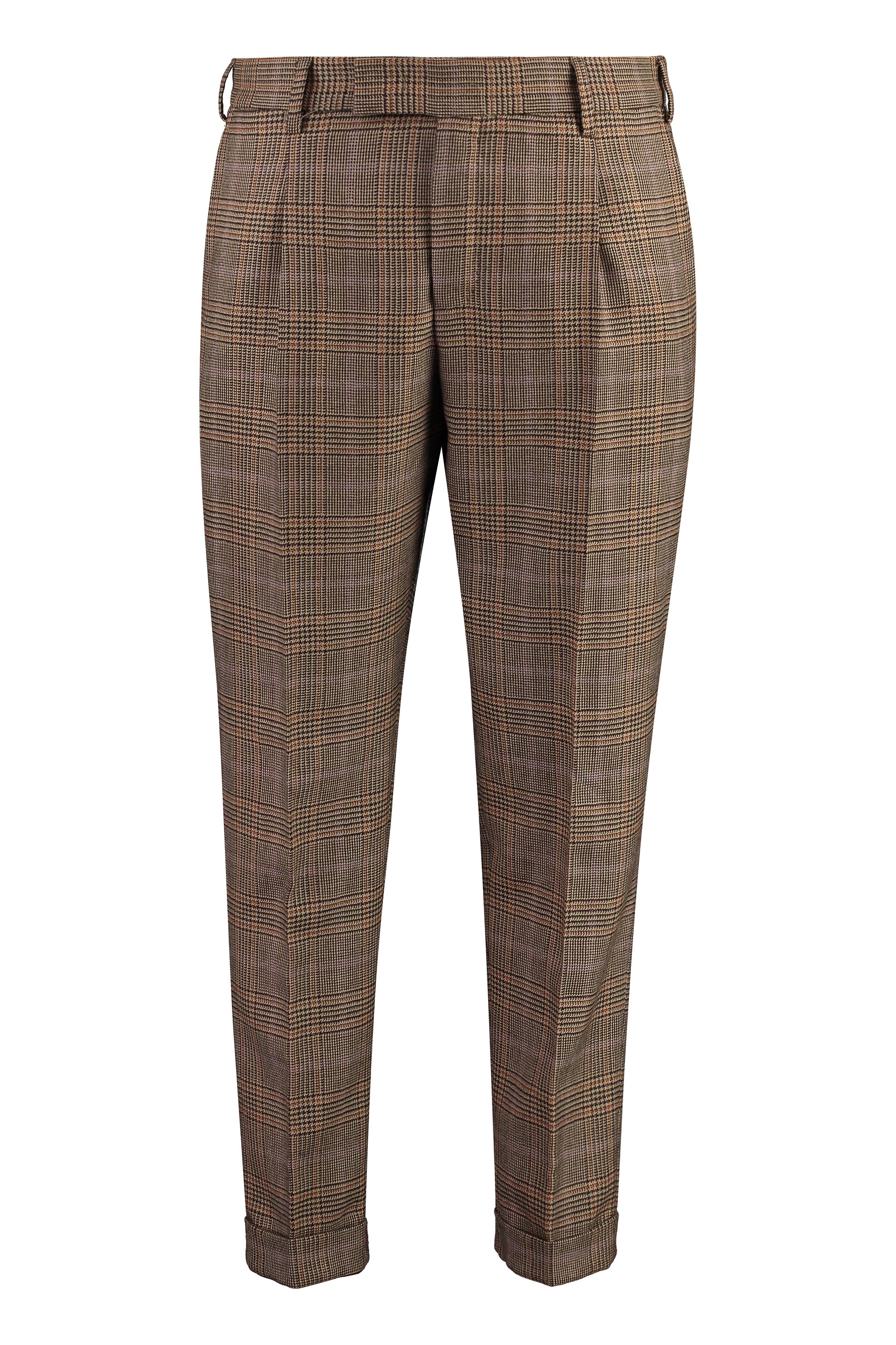 PT01 Men's Virgin Wool Trousers - Roll-Up Ankle Cuffs
