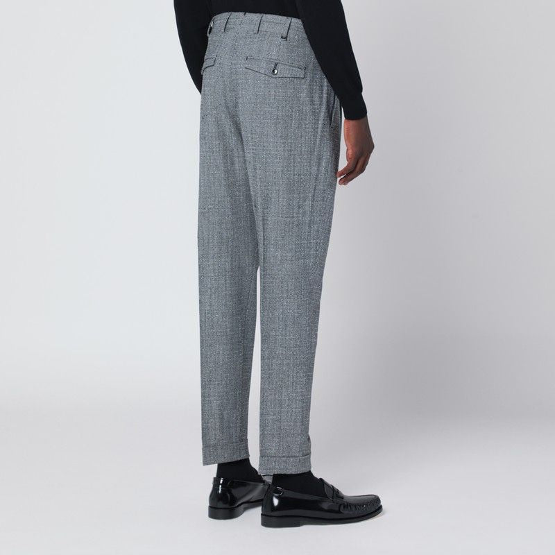 PT01 Patterned Wool & Cashmere Trousers for Men