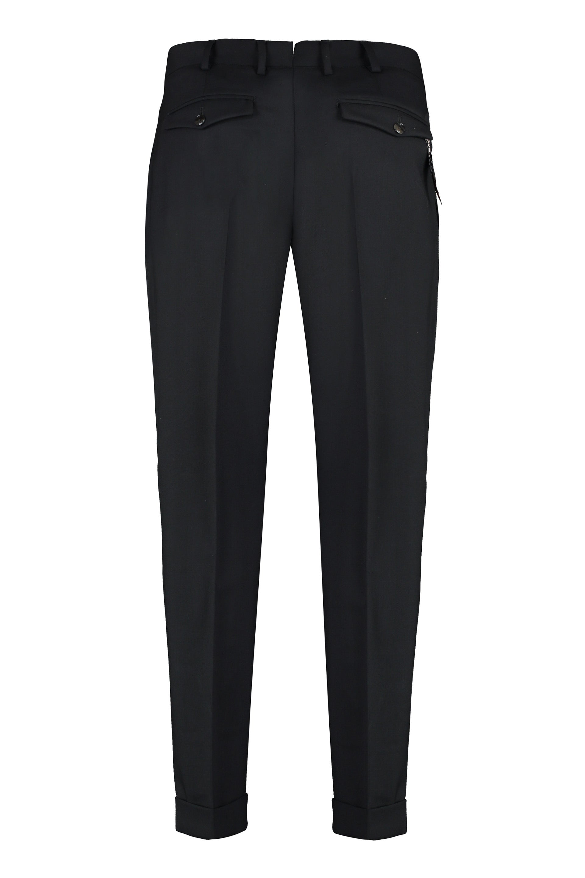 PT01 Tailored Virgin Wool Trousers with Roll-Up Cuffs