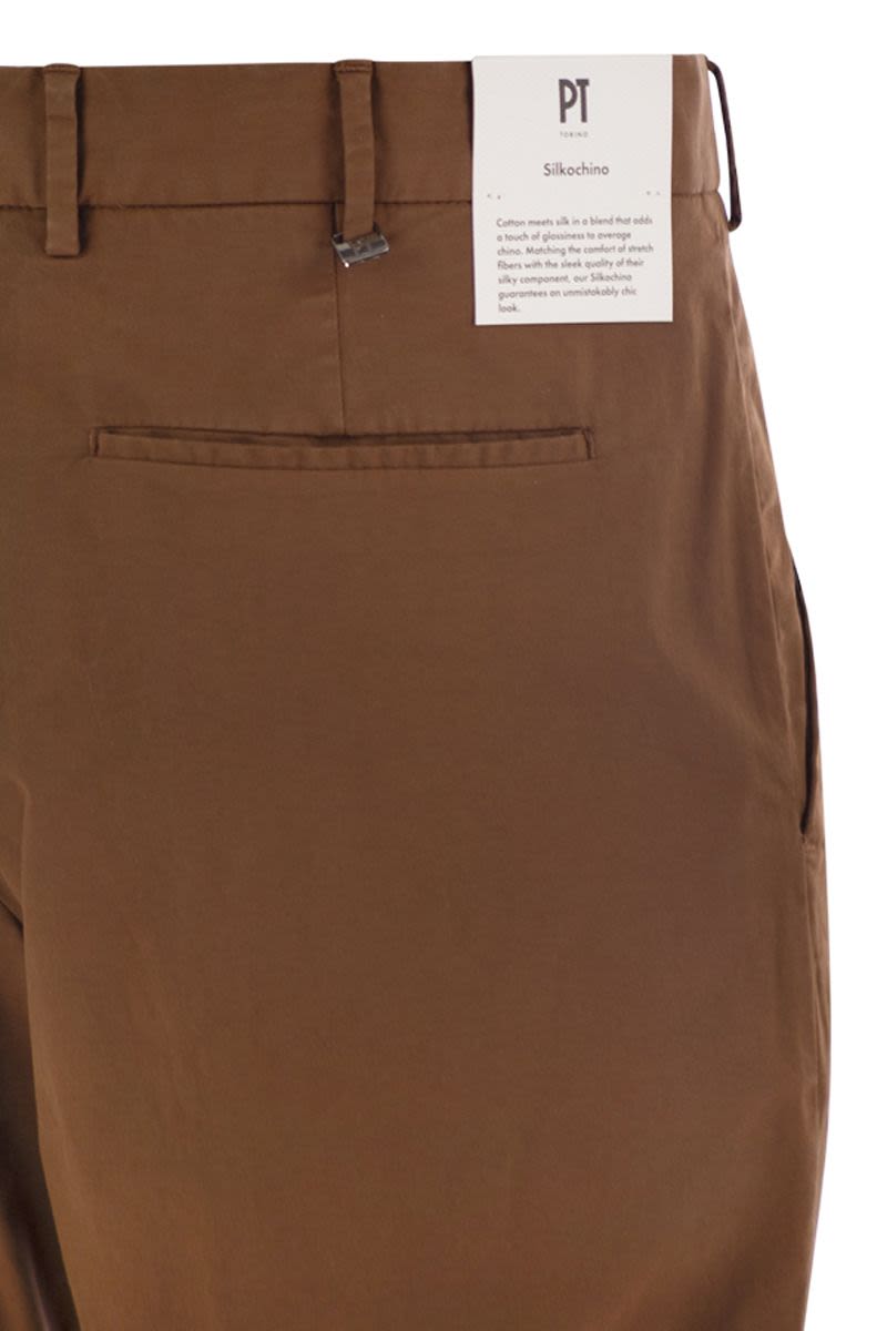 PT TORINO Slim Fit Stretch Cotton Trousers for Men