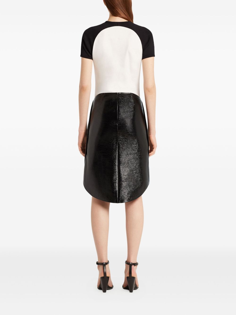 COURREGES High-Waisted Mini Skirt with Curved Hemline for Women