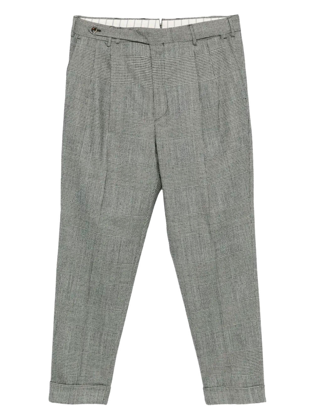 PT01 Checkered Wool Carrot Trousers - A Modern Classic for Men