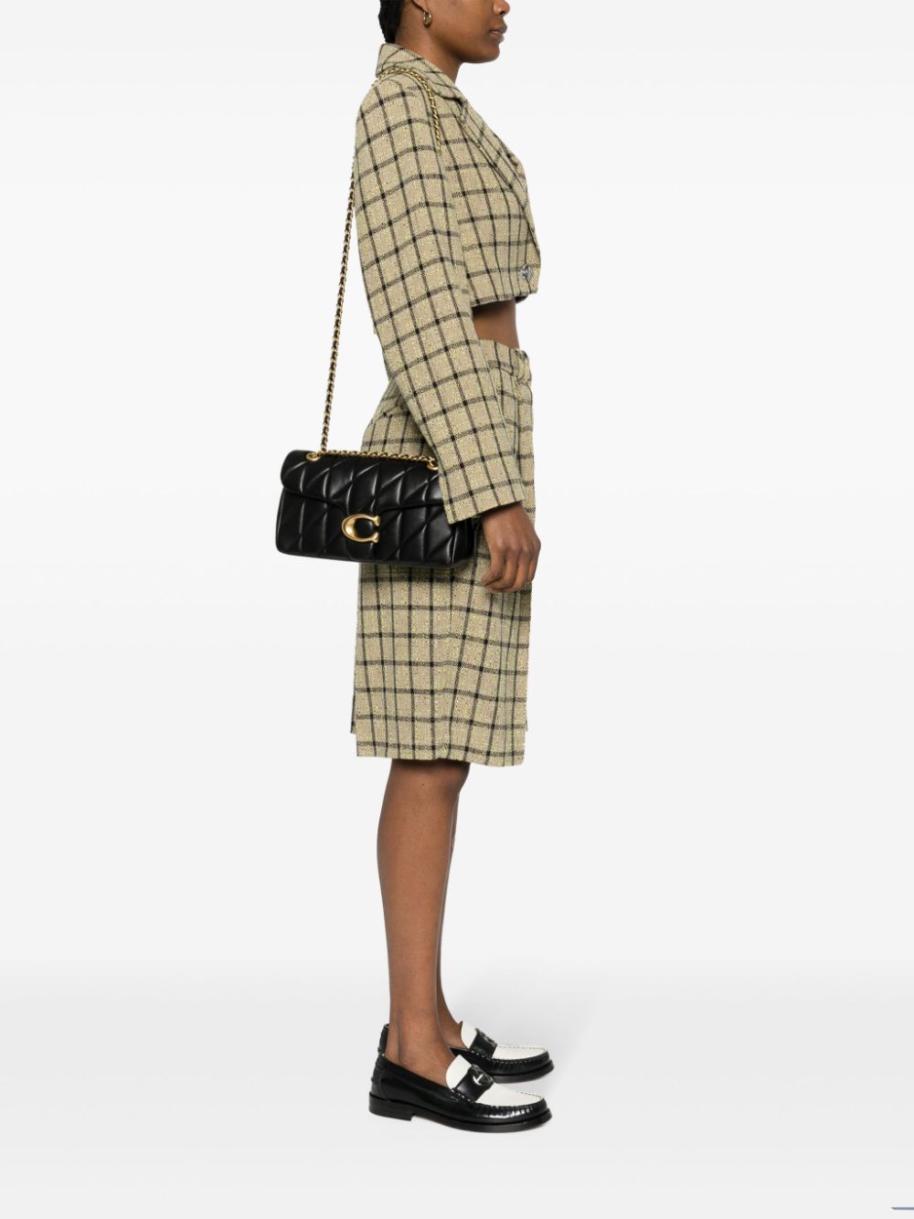 COACH Leather Crossbody Handbag with Gold-Tone Detailing