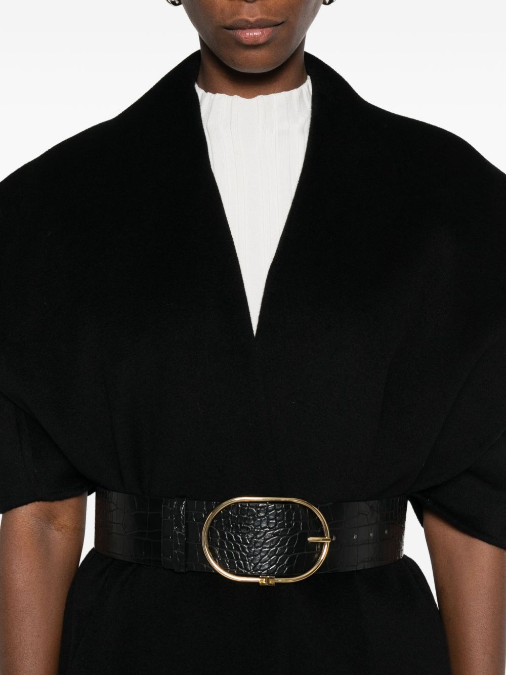 ELISABETTA FRANCHI Sleeveless Belted Wool Jacket