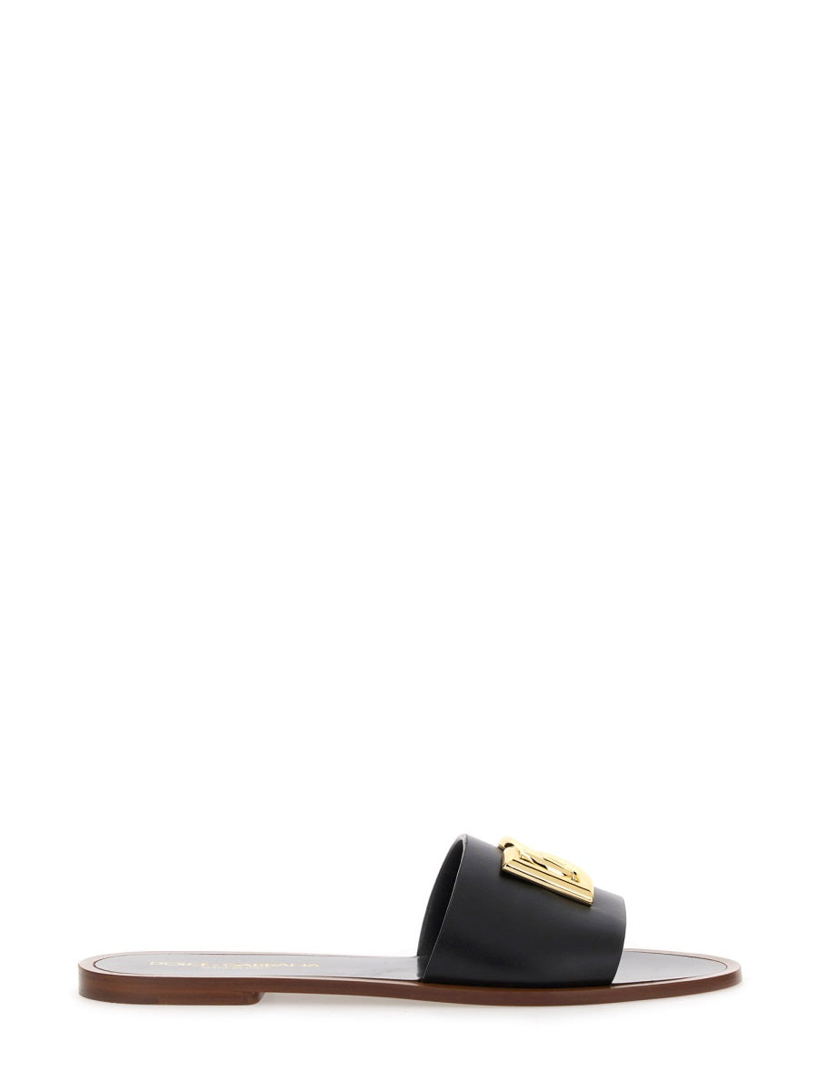 DOLCE & GABBANA Calfskin Slide Sandals for Women