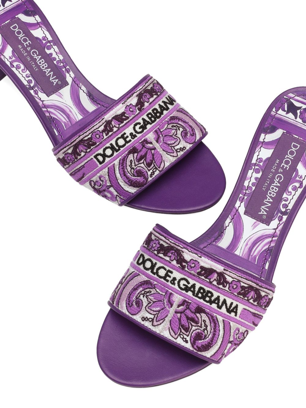 DOLCE & GABBANA Maiolic Print Slide Sandals - Women
