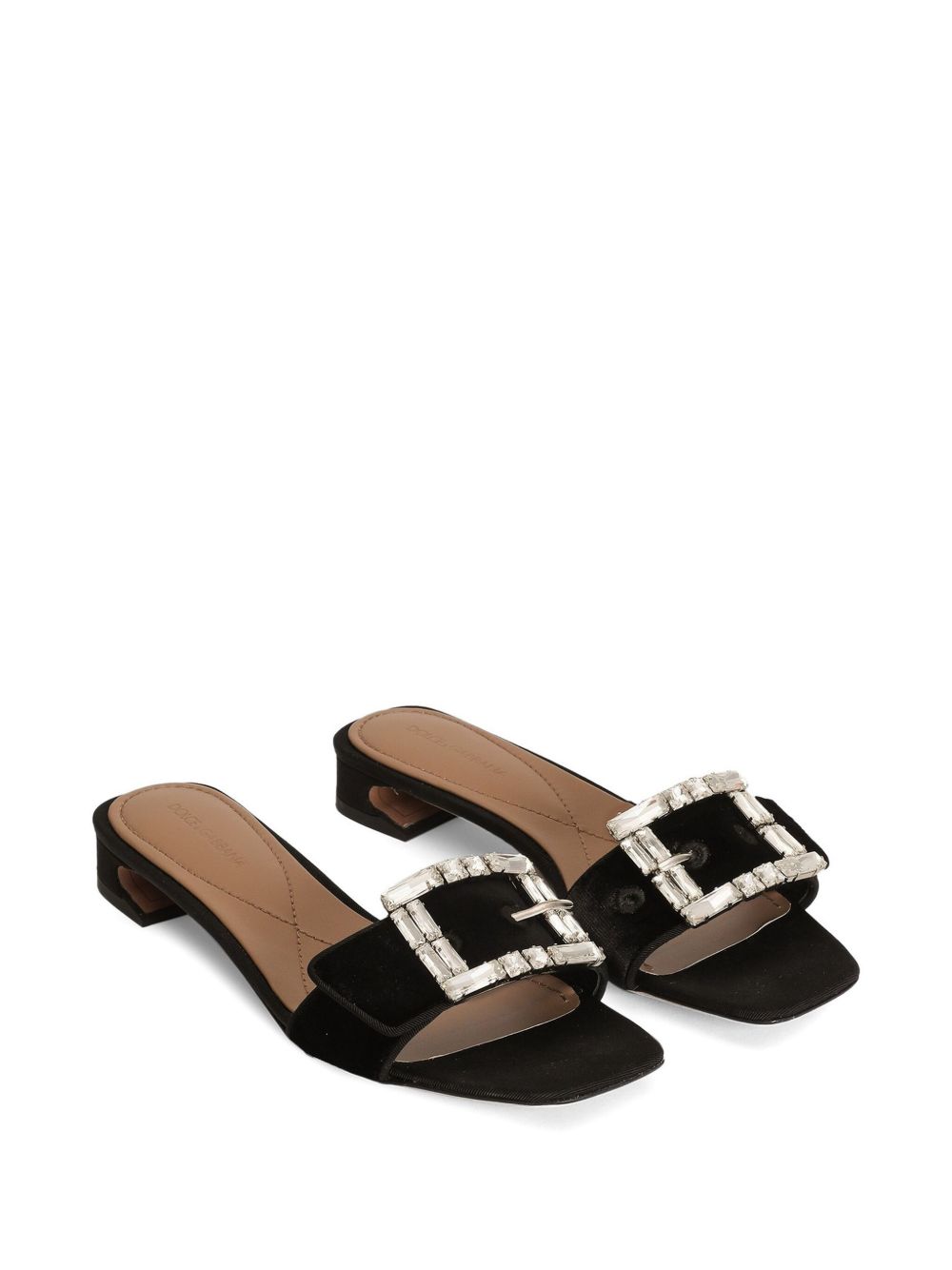 DOLCE & GABBANA Elegant Slip-On Sandals with Gemstone Detailing for Women