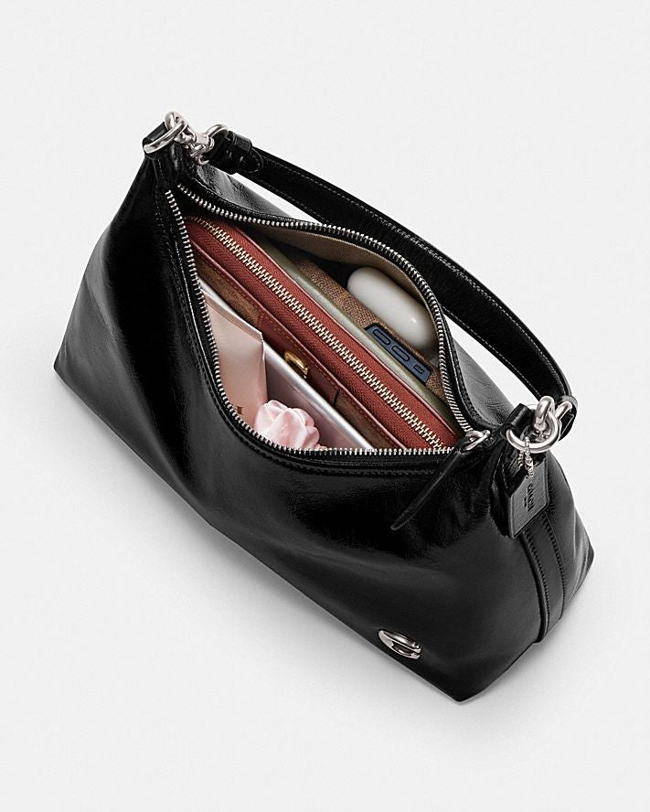 COACH Glazed Leather Juliet Shoulder Mini Handbag