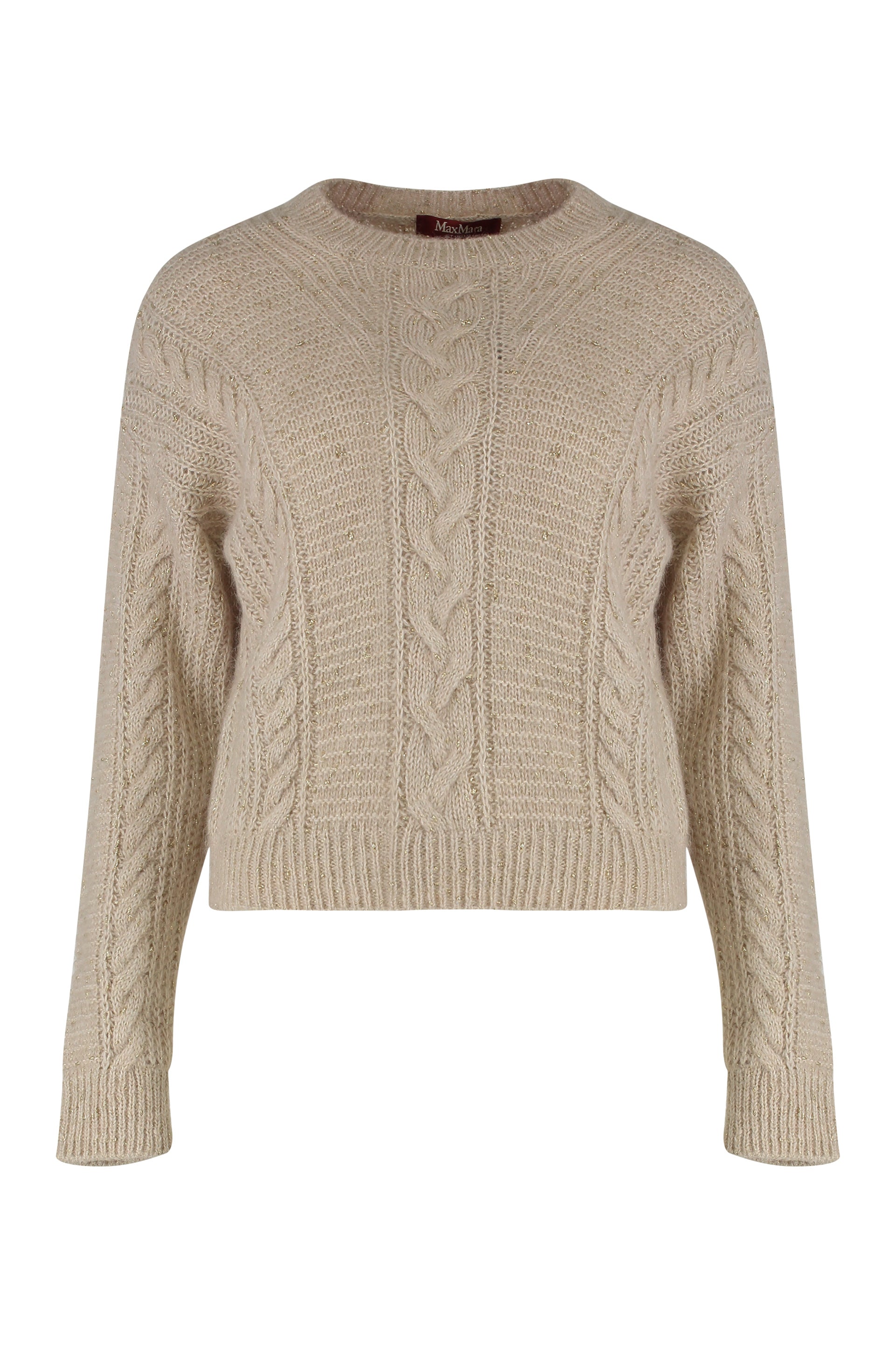 MAX MARA STUDIO Boxy Cropped Sweater in Blended Alpaca