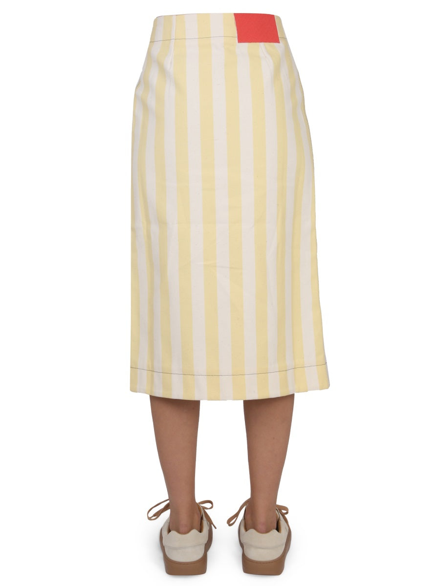 SUNNEI Button-Front Striped Pattern Skirt