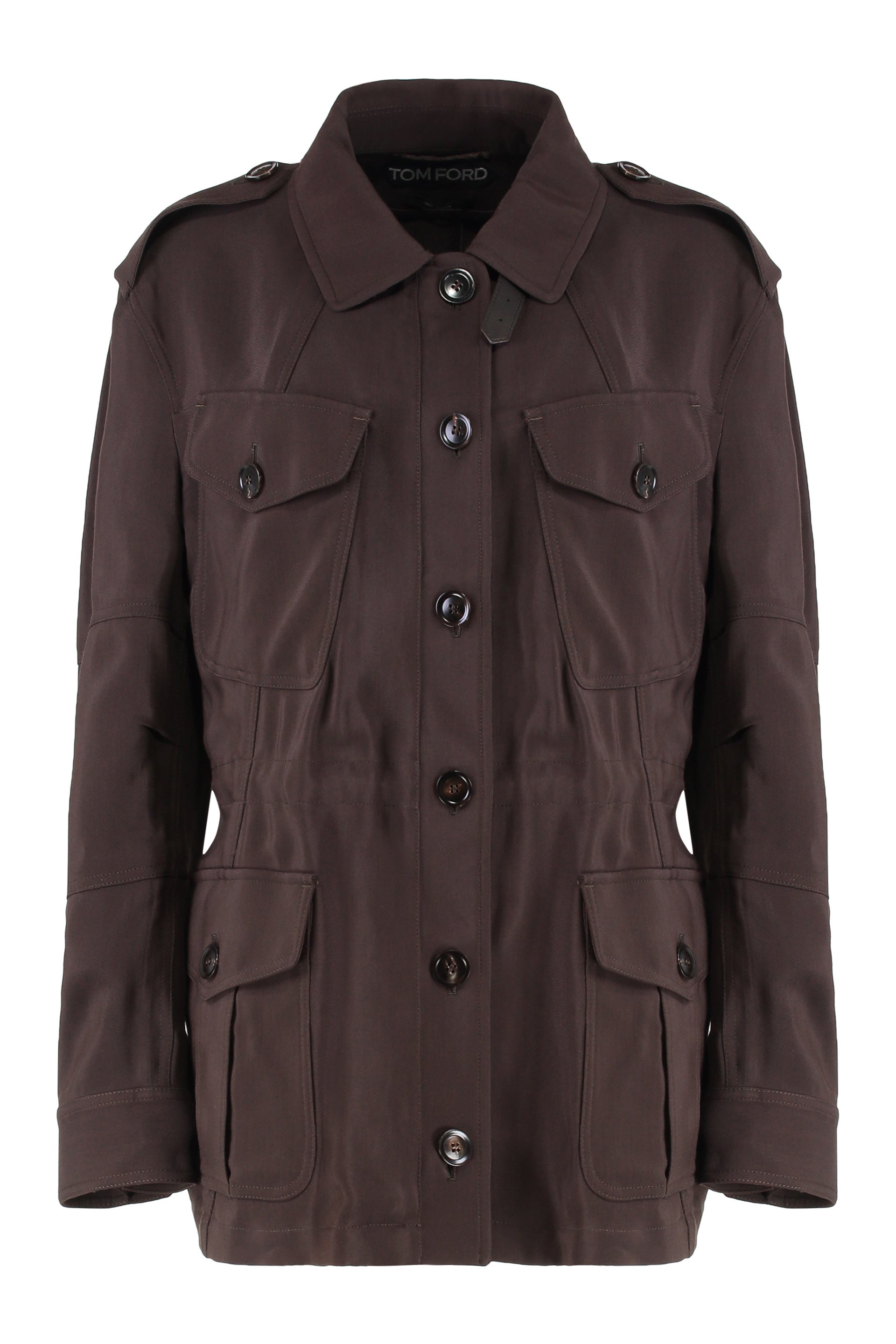 TOM FORD Wool Blend Jacket with Adjustable Waistband for Women