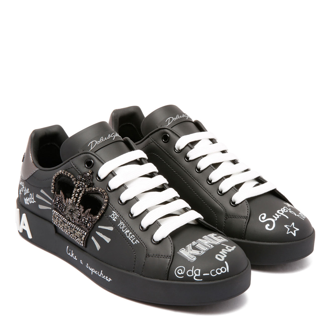 DOLCE & GABBANA Men's Premium 100% Leather Sneaker