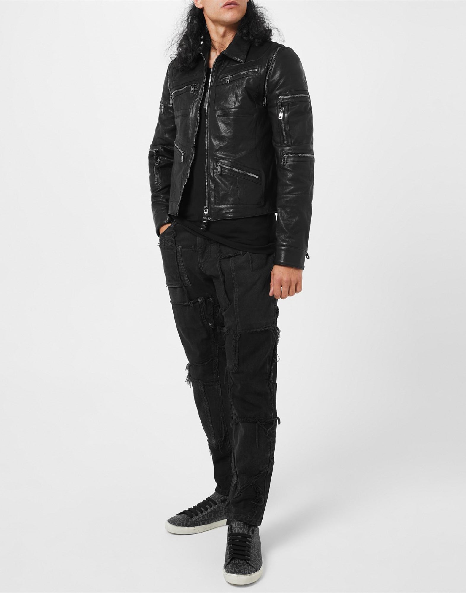 DOLCE & GABBANA Portofino Jacquard Logo Men’s Sneakers