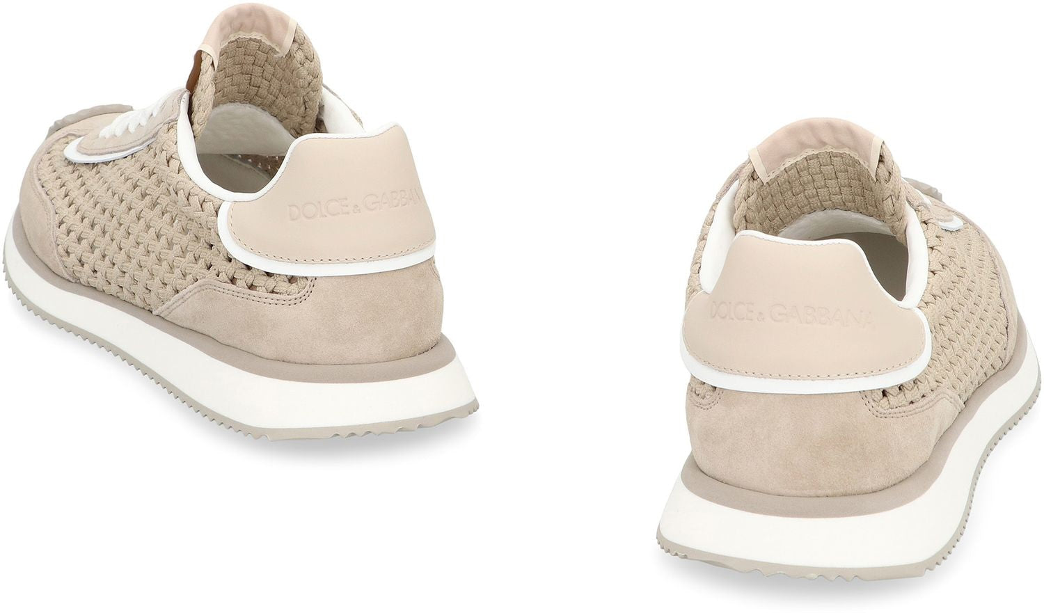 DOLCE & GABBANA Leather and Fabric Low-Top Sneakers - Men