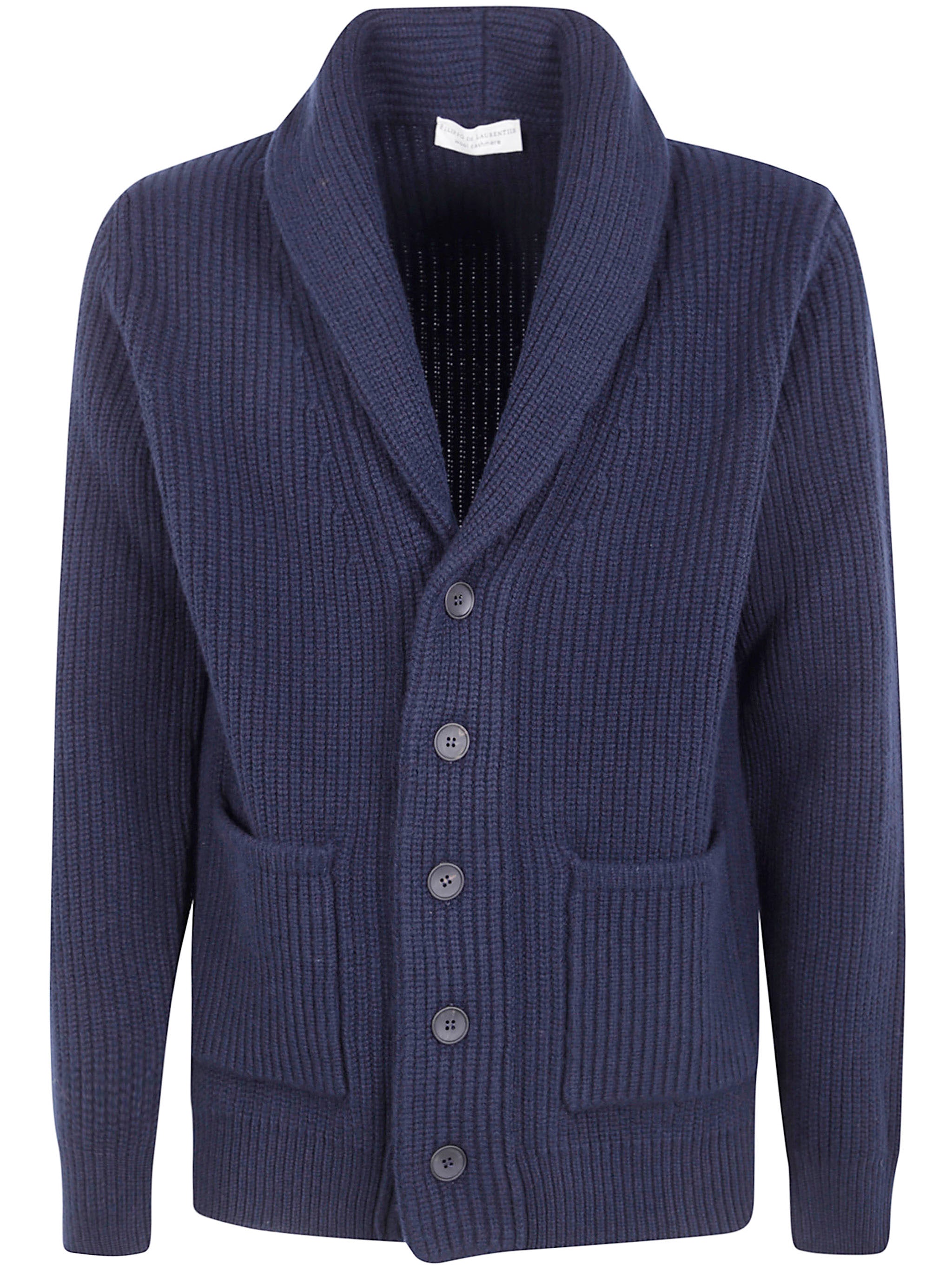 FILIPPO DE LAURENTIIS Scarf Collar Pocket Cardigan