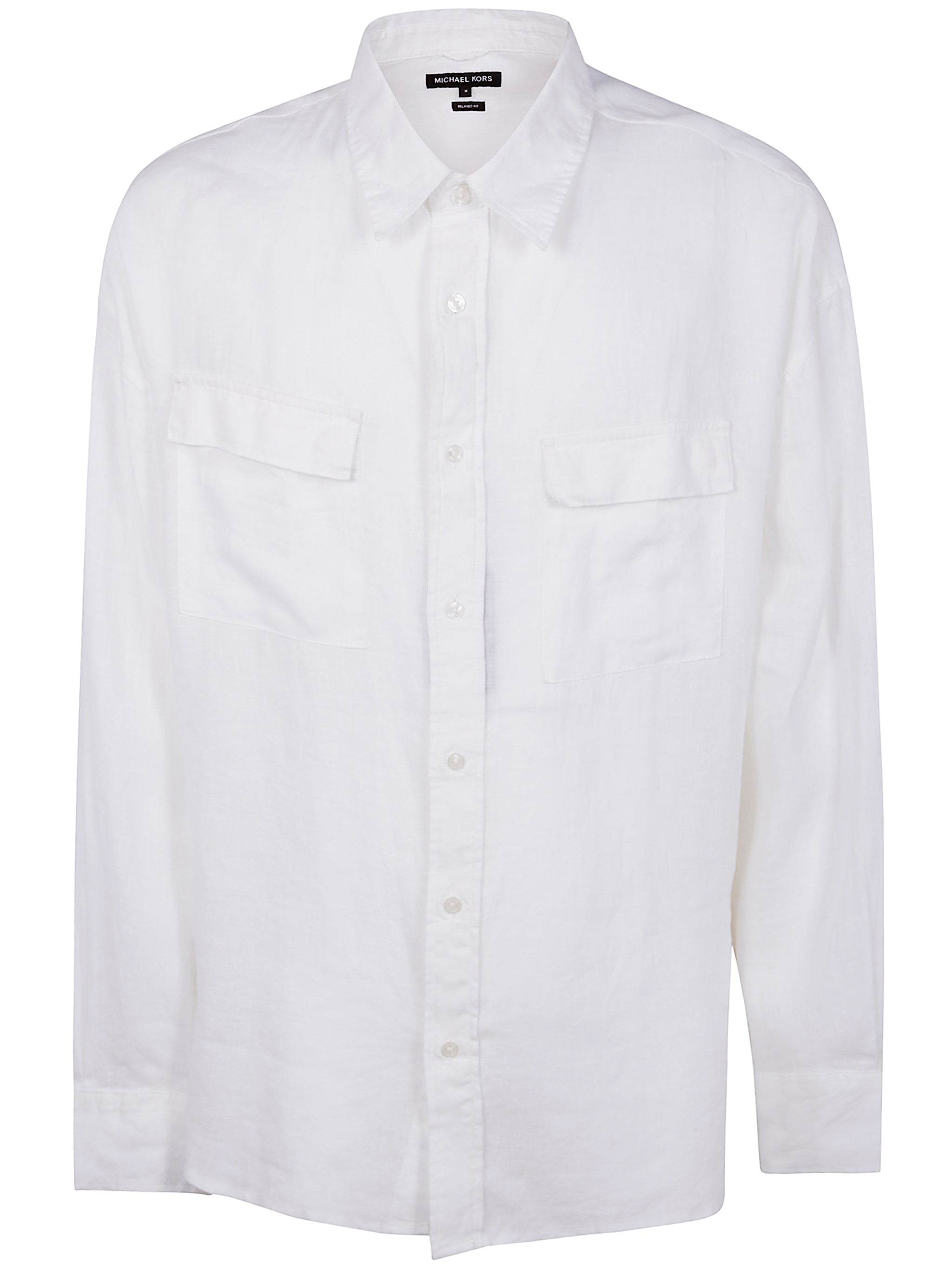 MICHAEL KORS Men's Long Sleeve Linen 2-Pocket Over Shirt