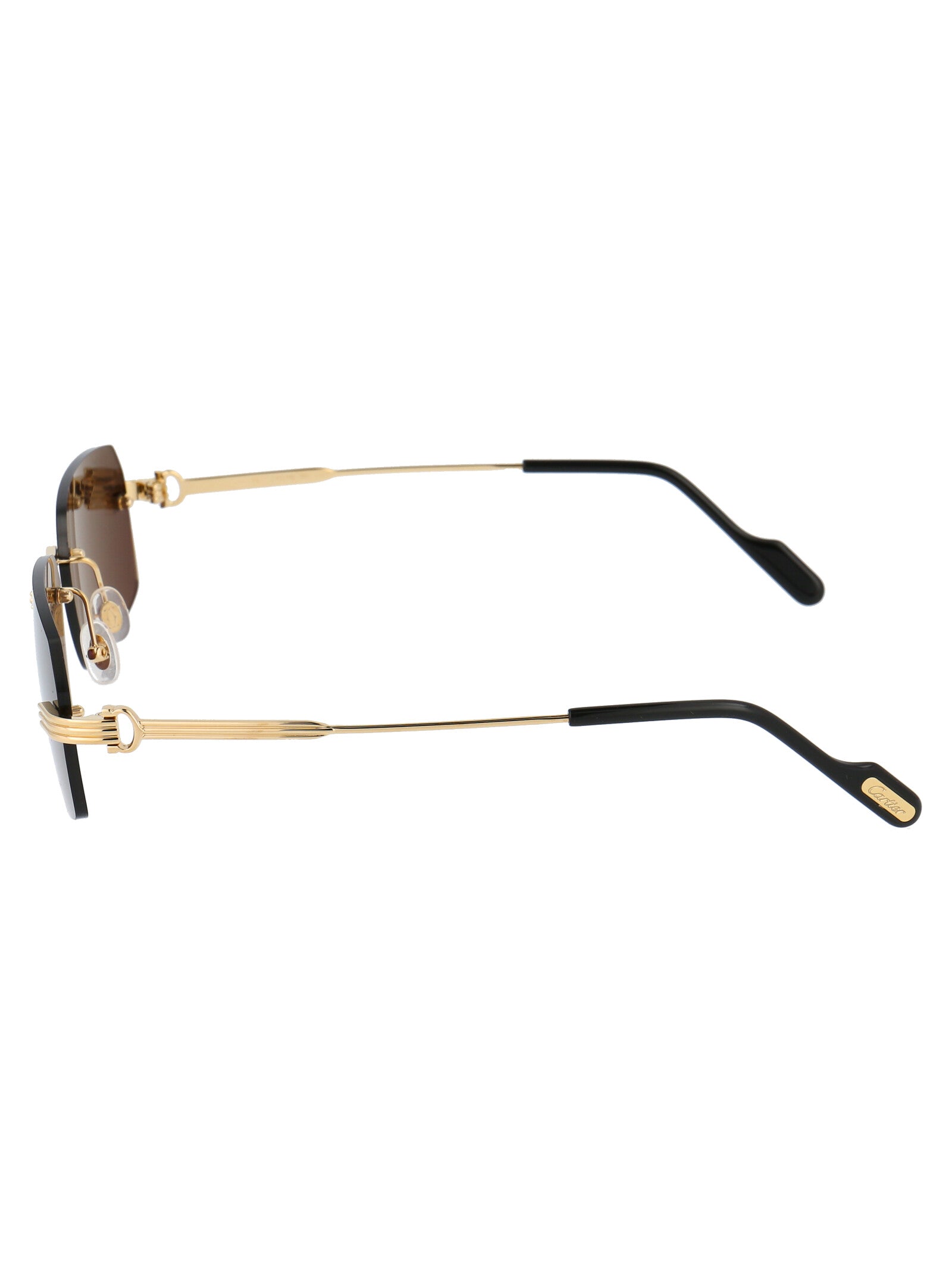 CARTIER Sleek Gold Metal Sunglasses for Men