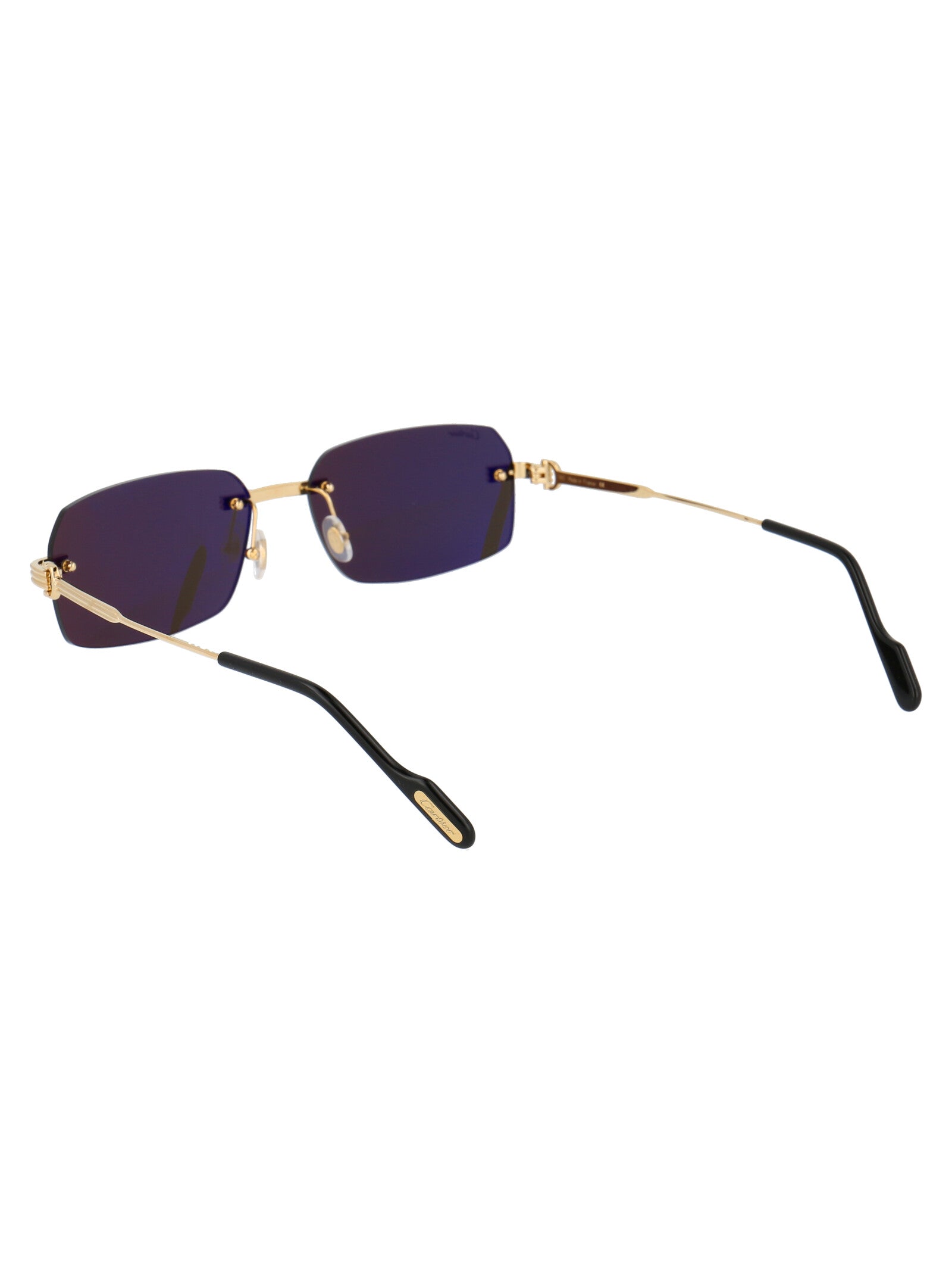 CARTIER Sleek Gold Metal Sunglasses for Men
