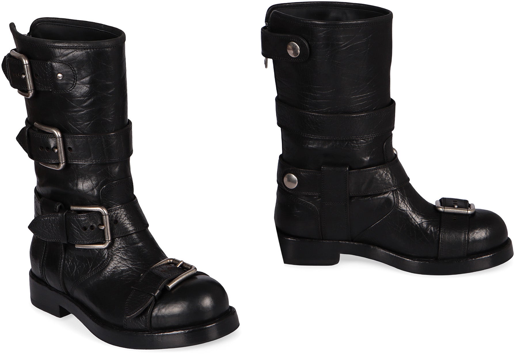 DOLCE & GABBANA Leather Biker Boots for Women