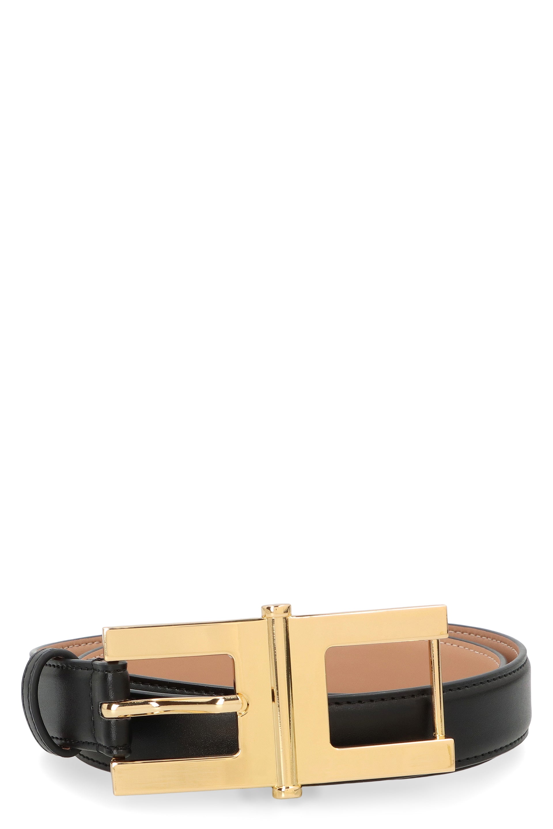 ELISABETTA FRANCHI Elegant Eco-Leather Belt with Logo Buckle - 5 cm Height
