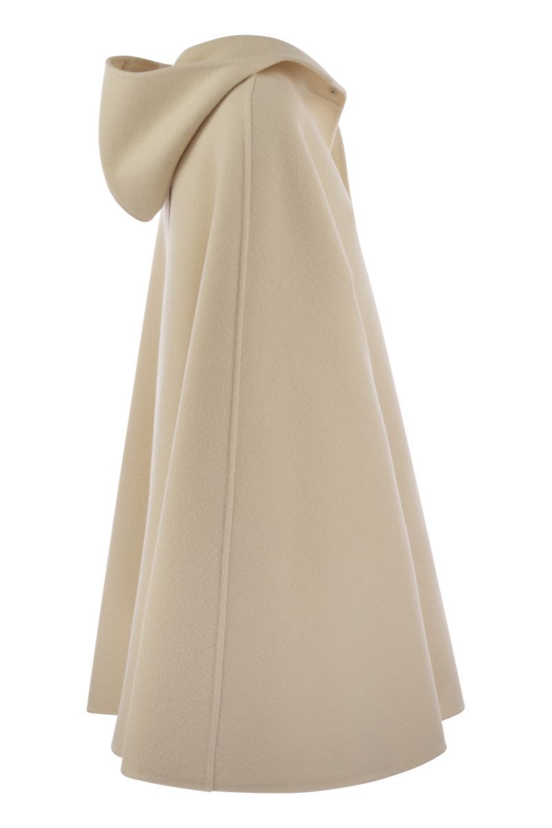 FABIANA FILIPPI Loose Fit Wool Hoodie Cape