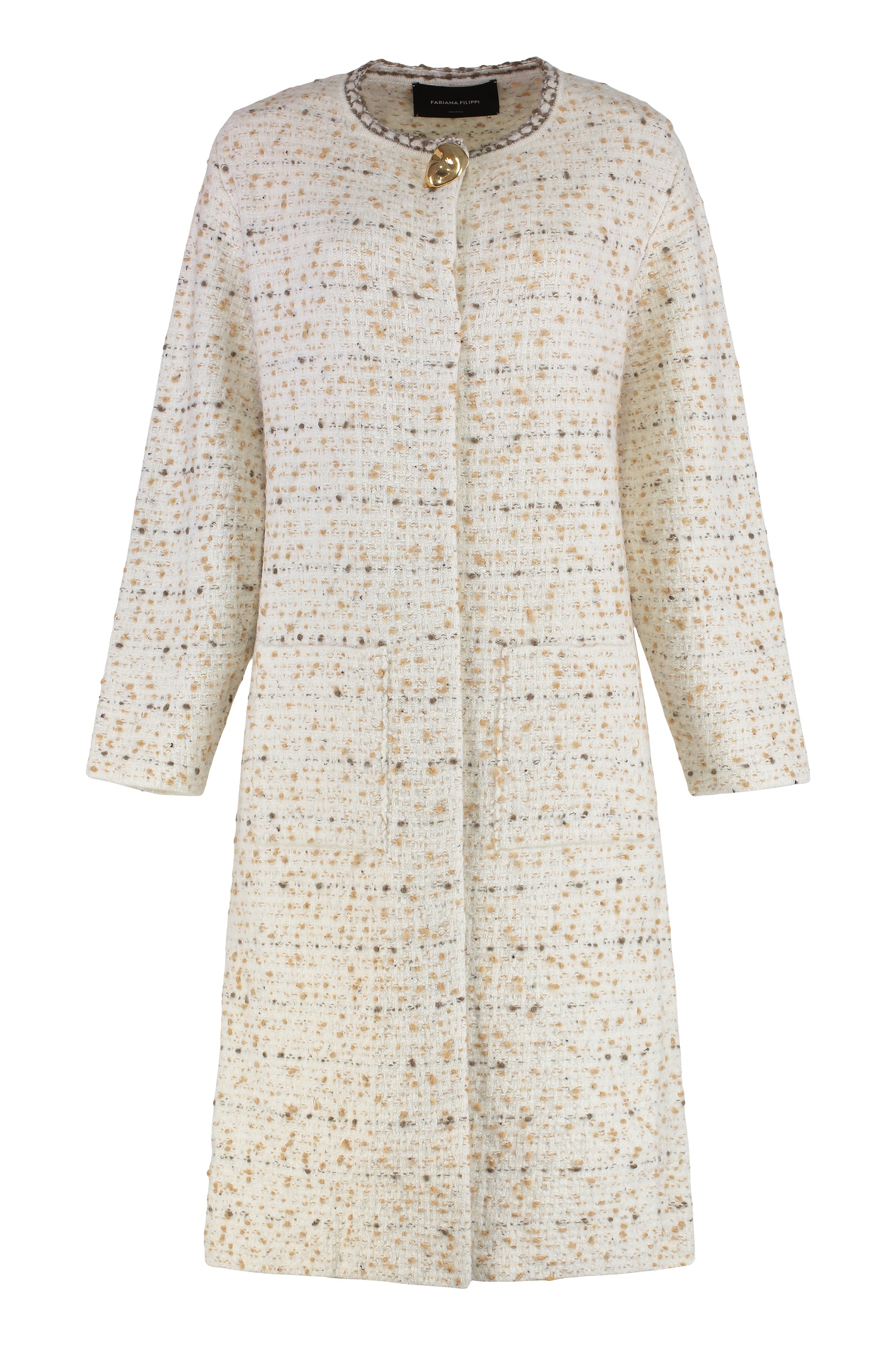 FABIANA FILIPPI Wool-Blend Cardigan with Front Pockets