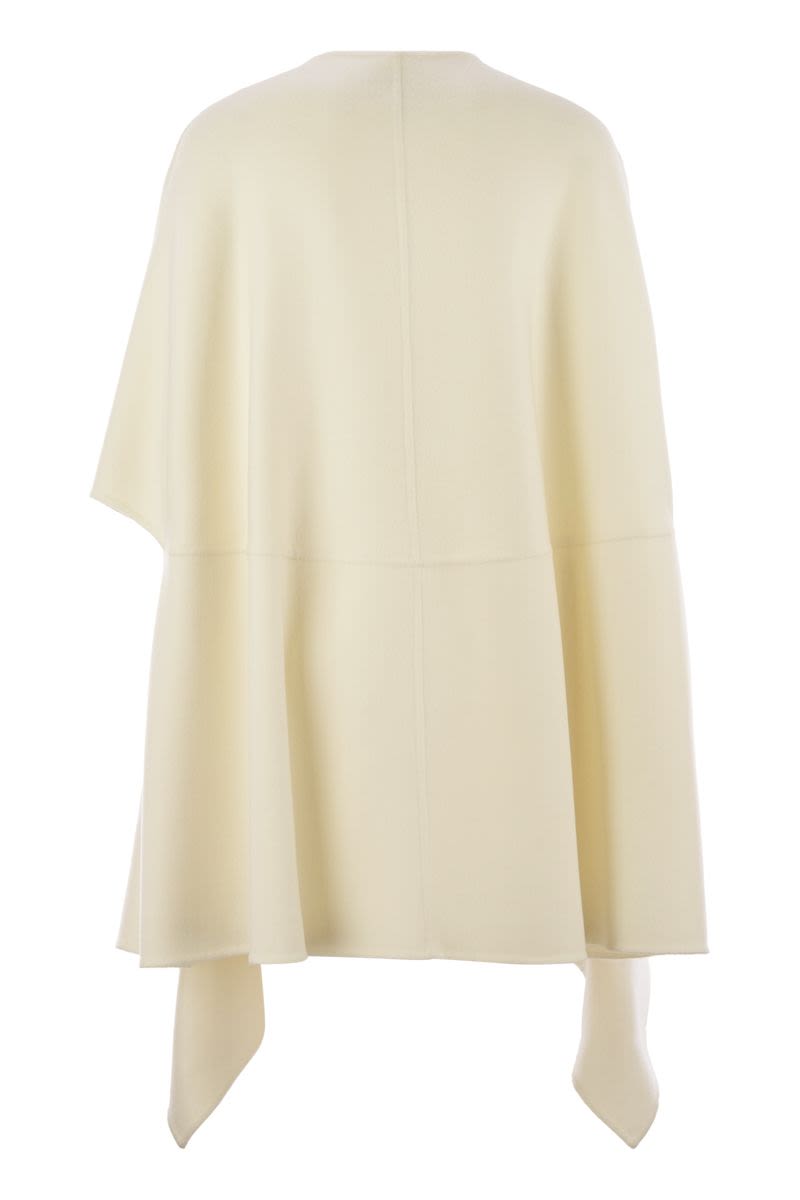 FABIANA FILIPPI Double Cashmere Cape Jacket with Jewel Button
