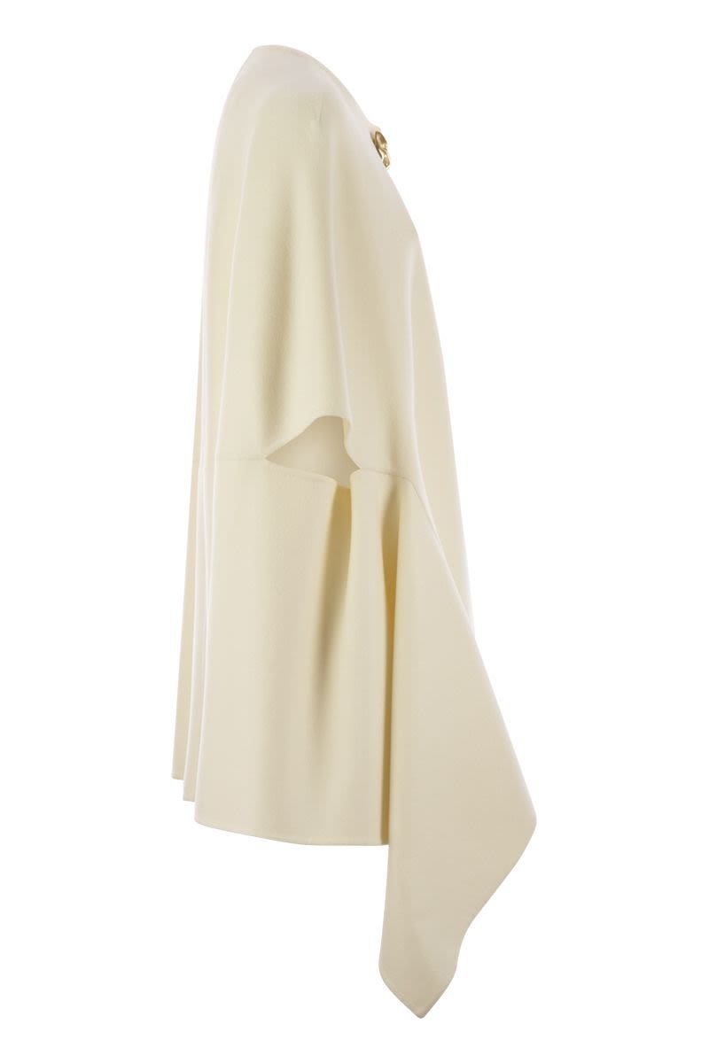 FABIANA FILIPPI Double Cashmere Cape Jacket with Jewel Button