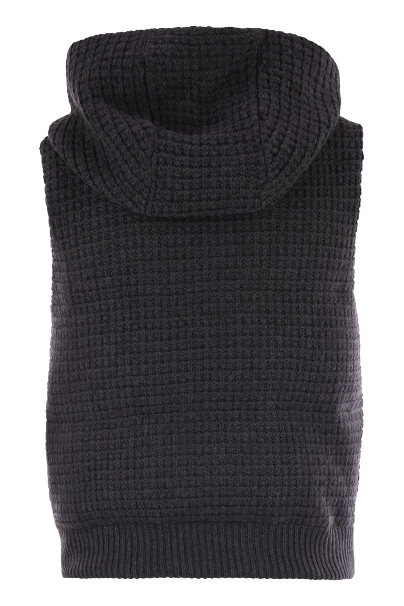 FABIANA FILIPPI Luxurious Hooded Mini Knit Vest