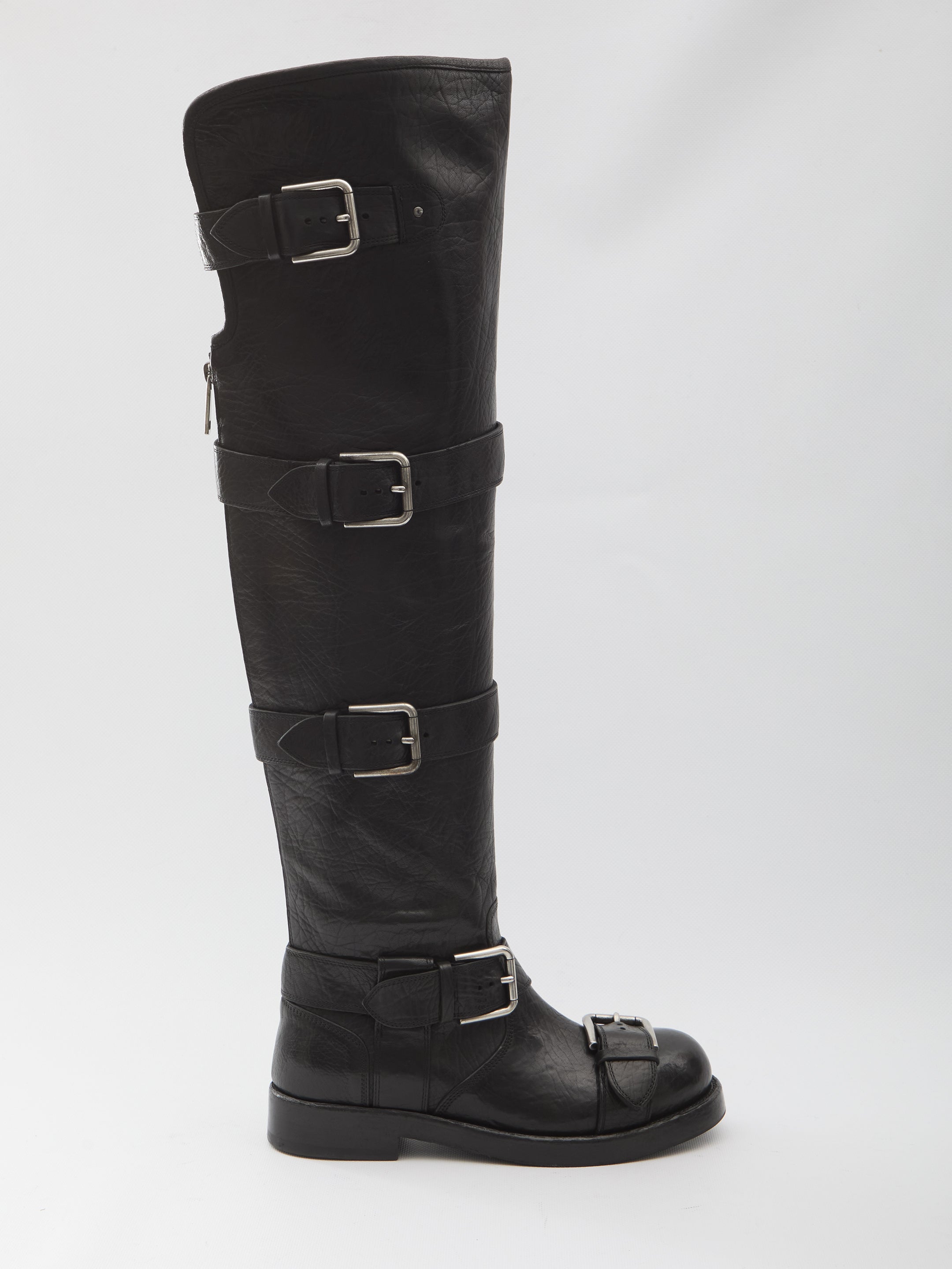 DOLCE & GABBANA Over-the-Knee Horse Leather Boots - FW25