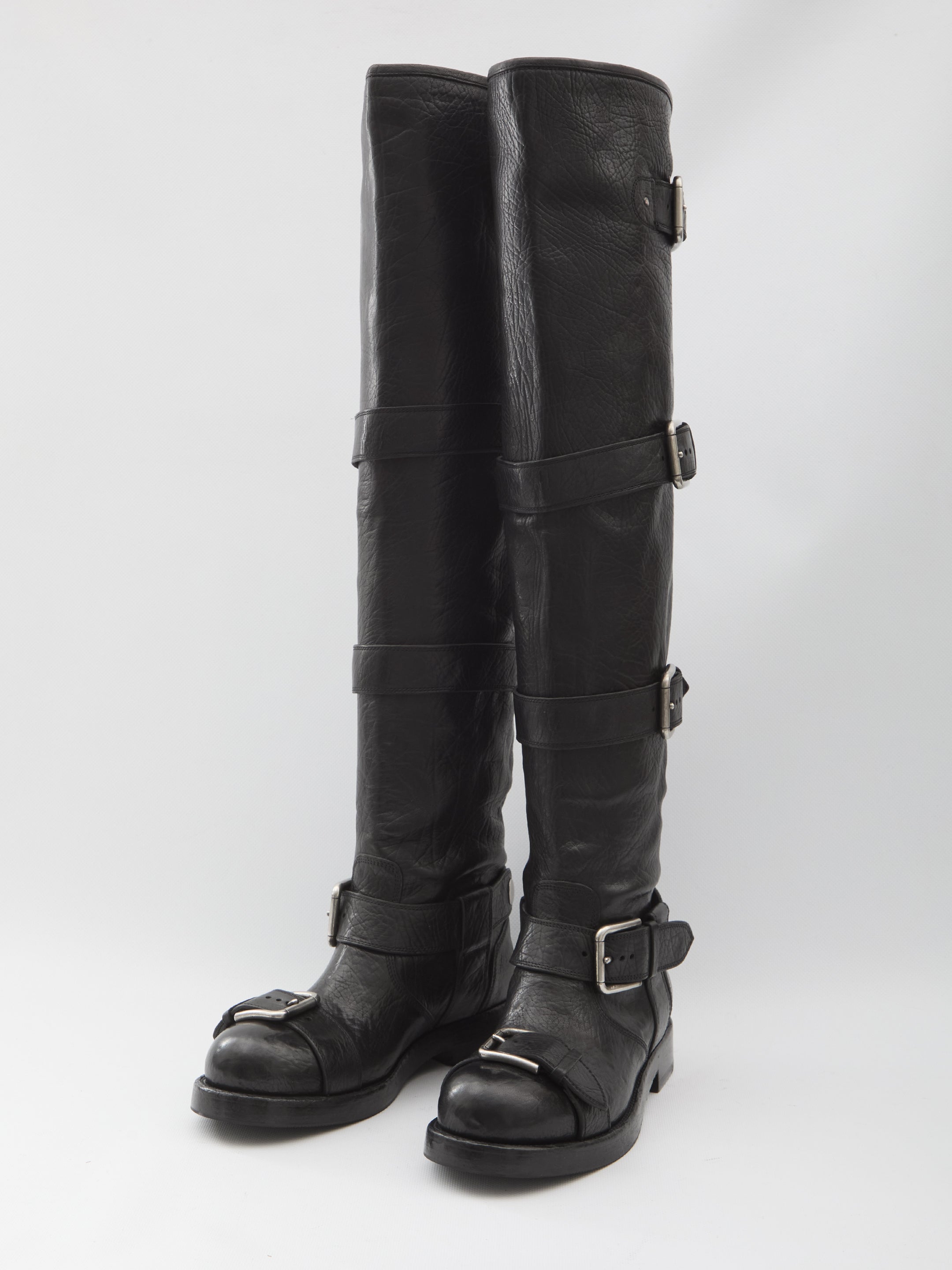 DOLCE & GABBANA Over-the-Knee Horse Leather Boots - FW25