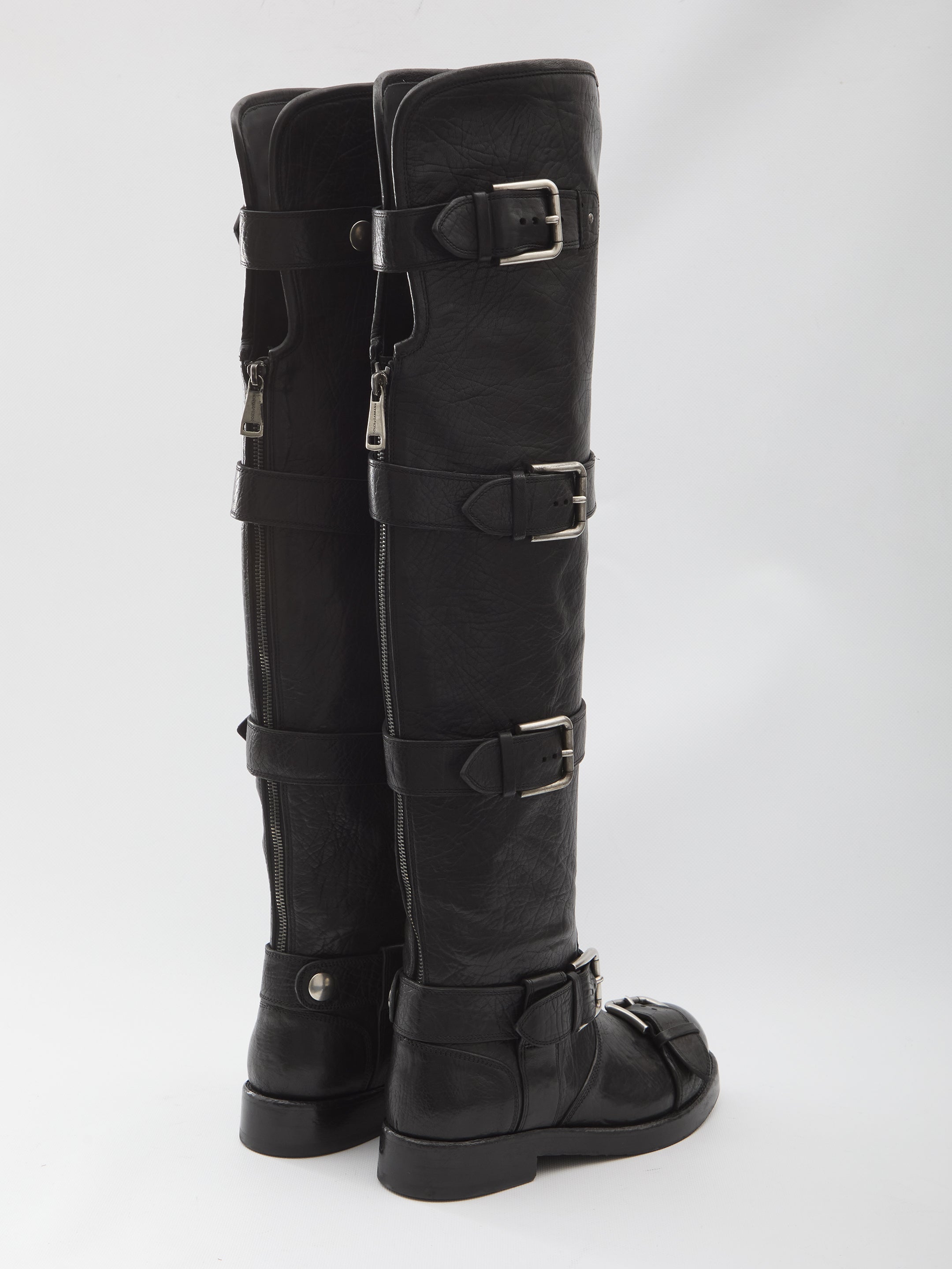 DOLCE & GABBANA Over-the-Knee Horse Leather Boots - FW25