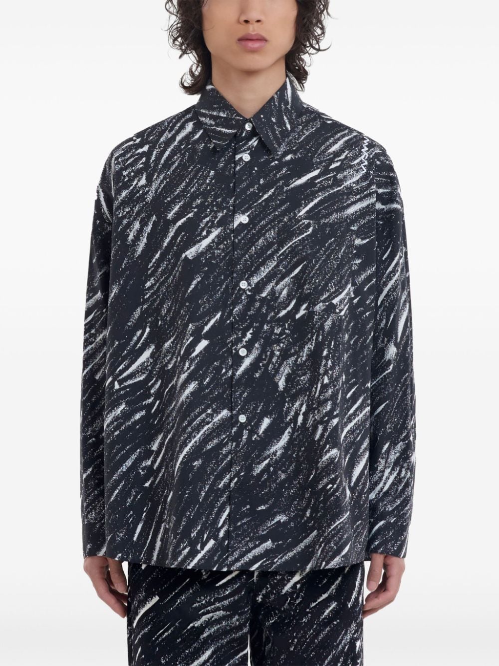 MARNI Men's Printed Cotton Shirt - Classic Collar Design