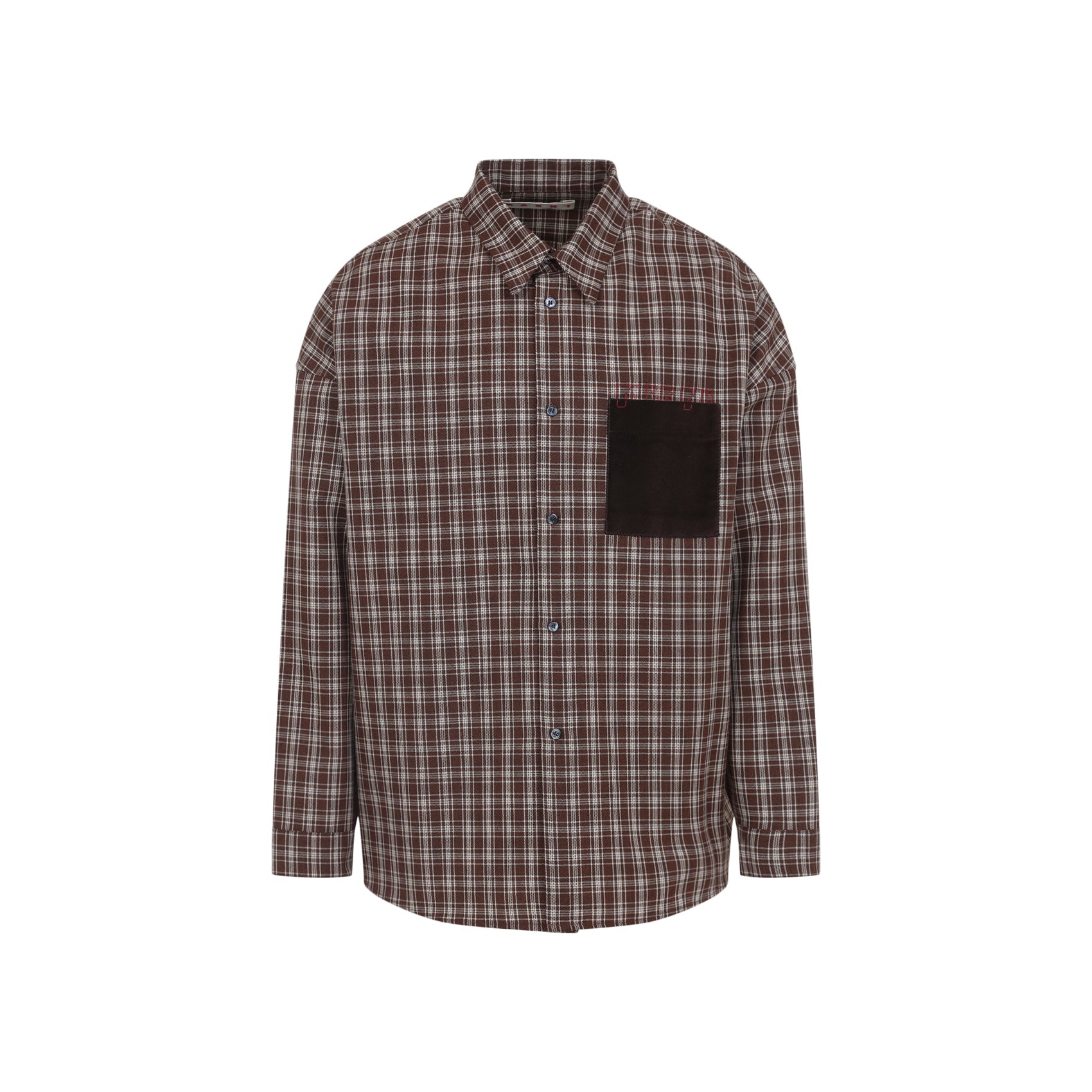 MARNI Check Pattern Virgin Wool Shirt for Men