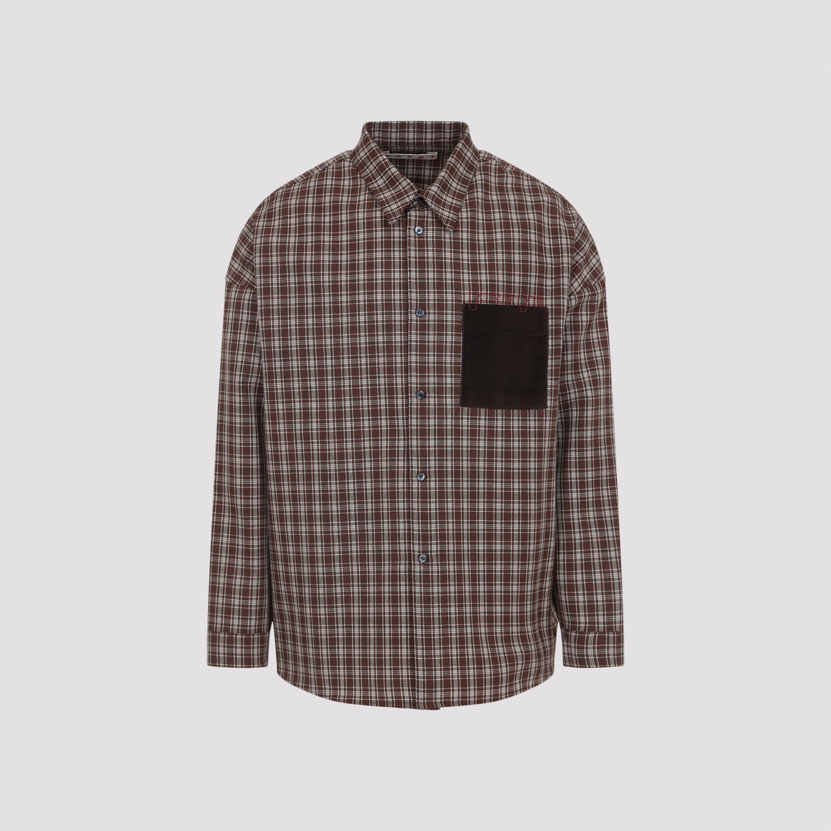 MARNI Check Pattern Virgin Wool Shirt for Men