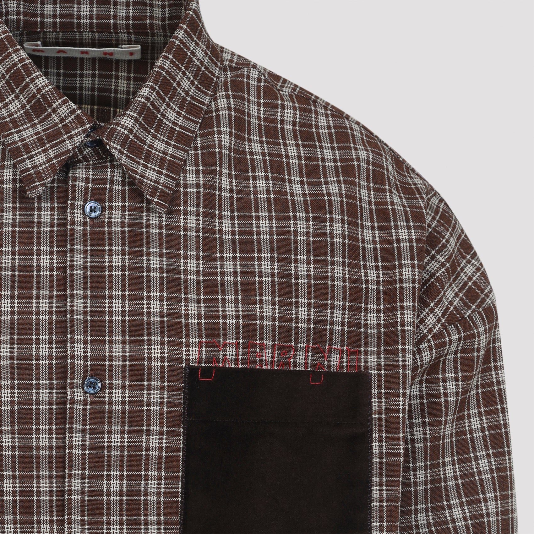 MARNI Check Pattern Virgin Wool Shirt for Men