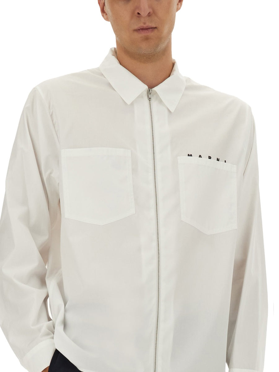 MARNI Woven Cotton Shirt for Men - FW25