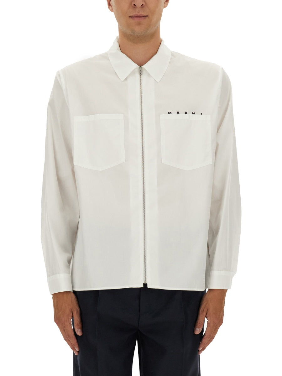 MARNI Woven Cotton Shirt for Men - FW25