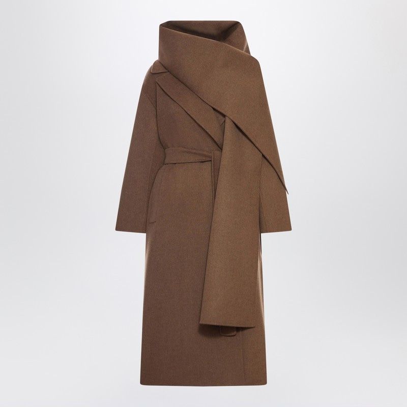 S MAX MARA Wool Wrap Jacket with Scarf and Belt for Women