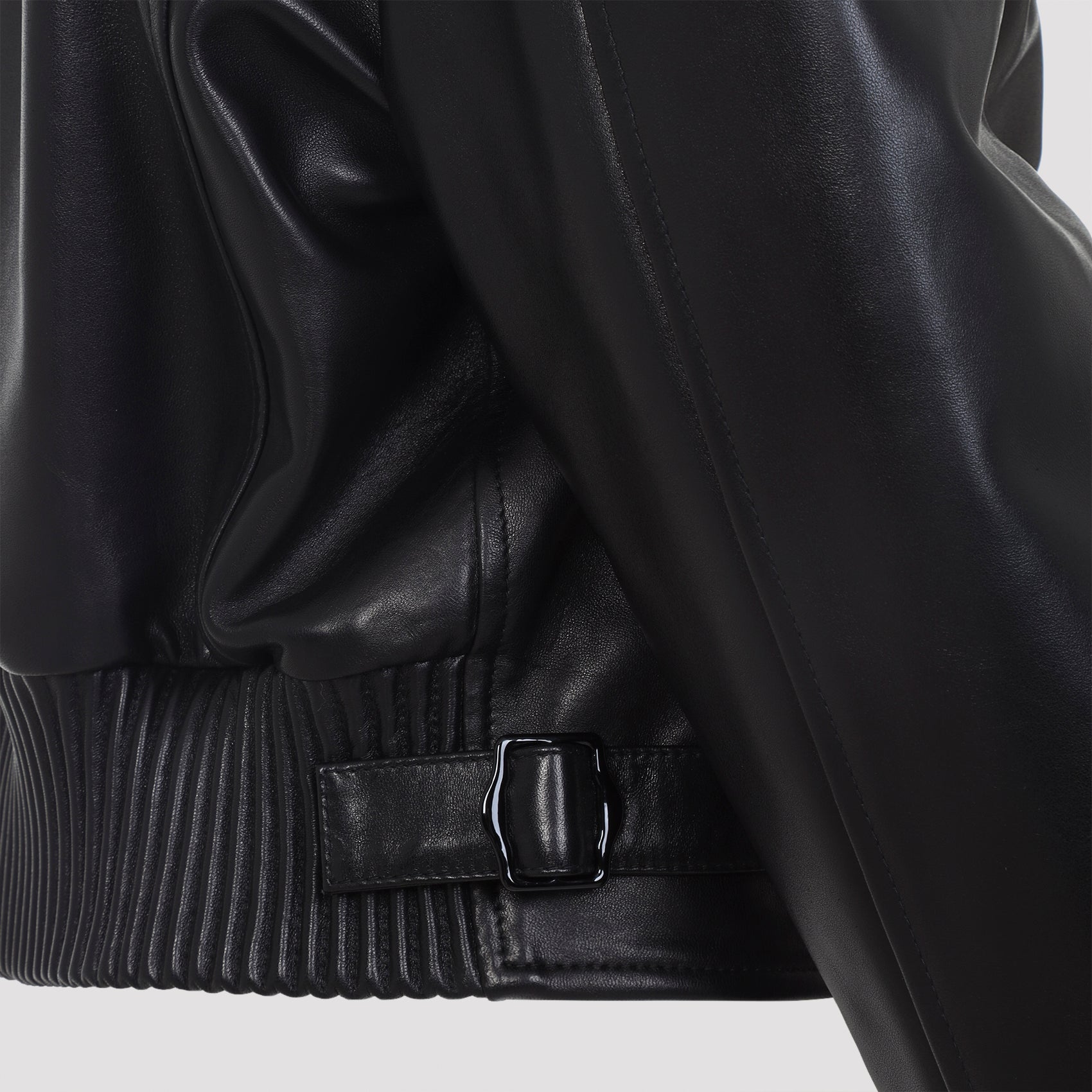 PHOEBE PHILO Cropped Aviator Lamb Leather Jacket