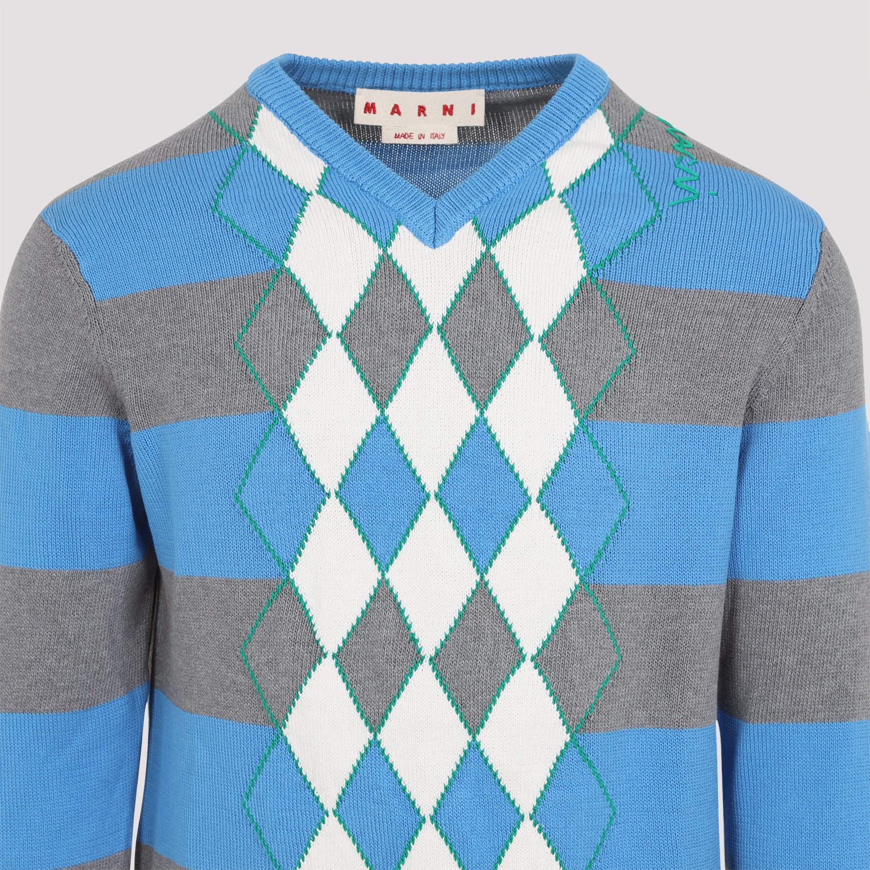 MARNI Men's V Neck Cotton Sweater