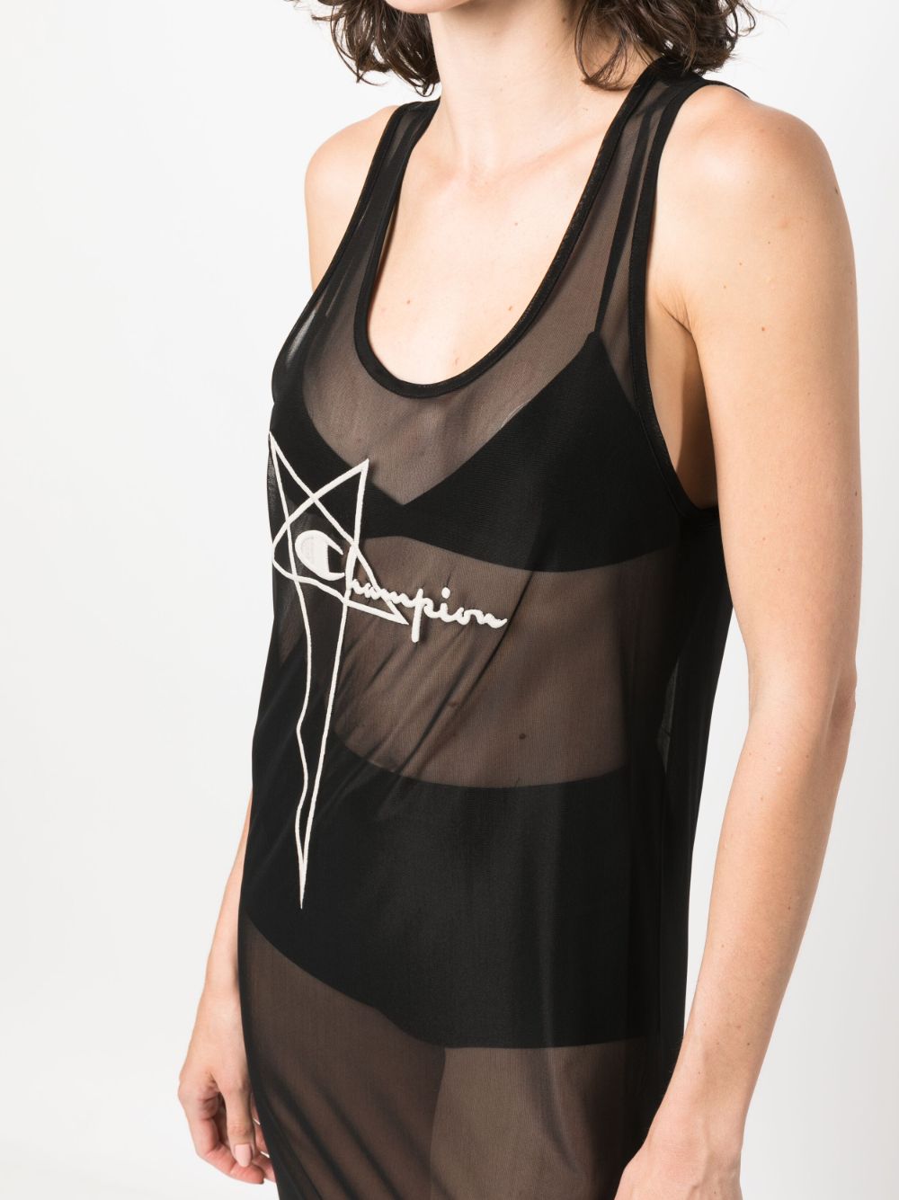 RICK OWENS X CHAMPION Recycled Polyamide Blend Mini Logo-Embroidered Dress