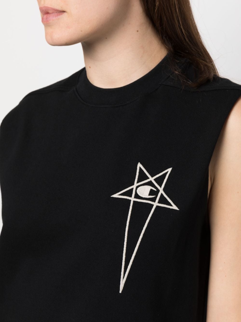 RICK OWENS X CHAMPION Curved Orle Six Button Mini Top