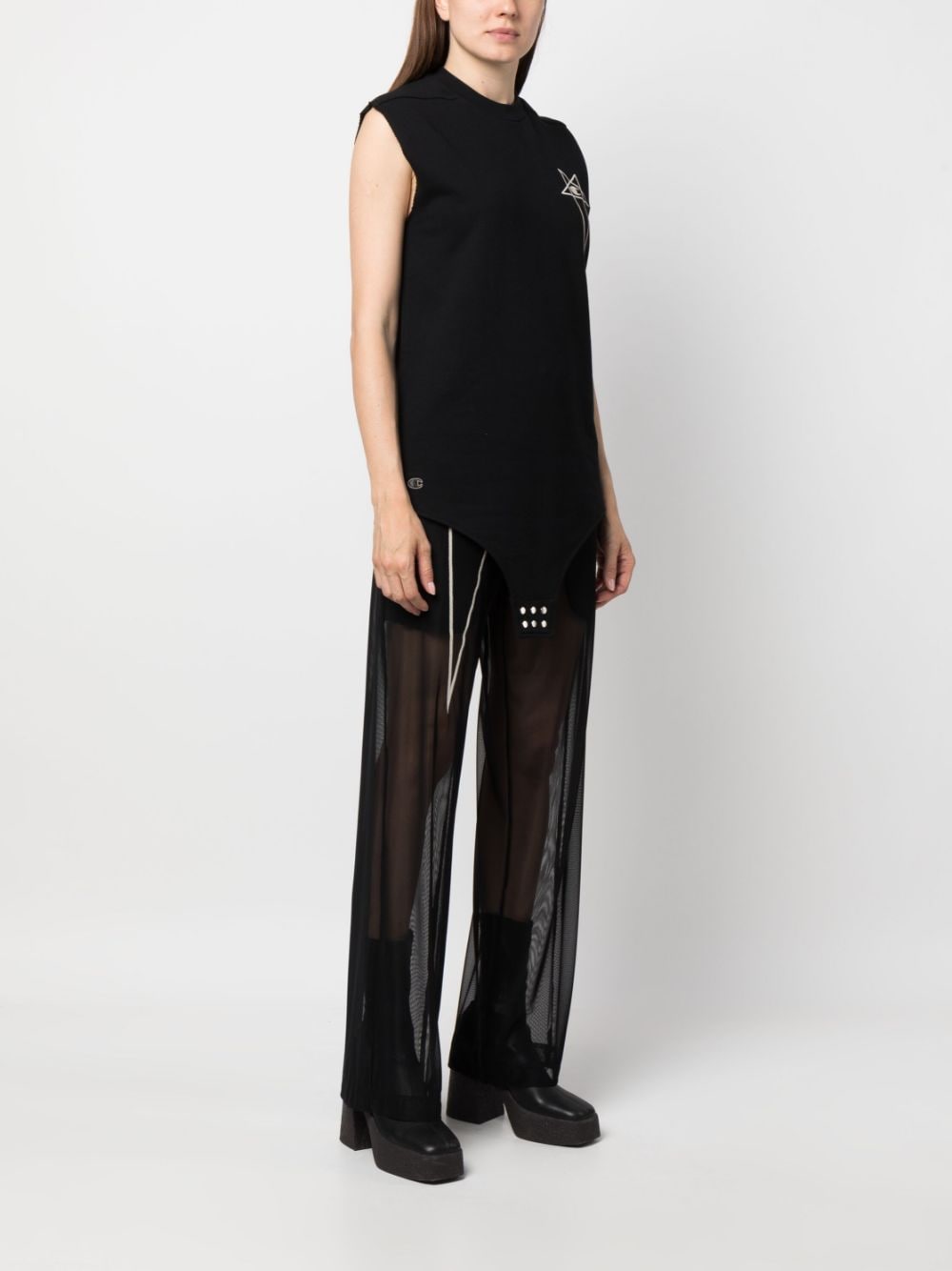 RICK OWENS X CHAMPION Curved Orle Six Button Mini Top