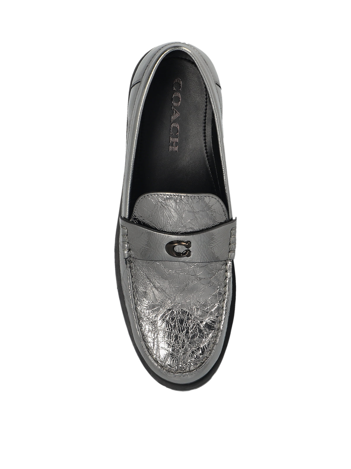 COACH Jocelyn Crinkle Leather Logo Loafers