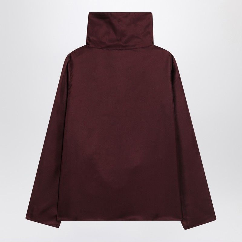 LOULOU STUDIO Silk Blouse with High Collar and Pockets