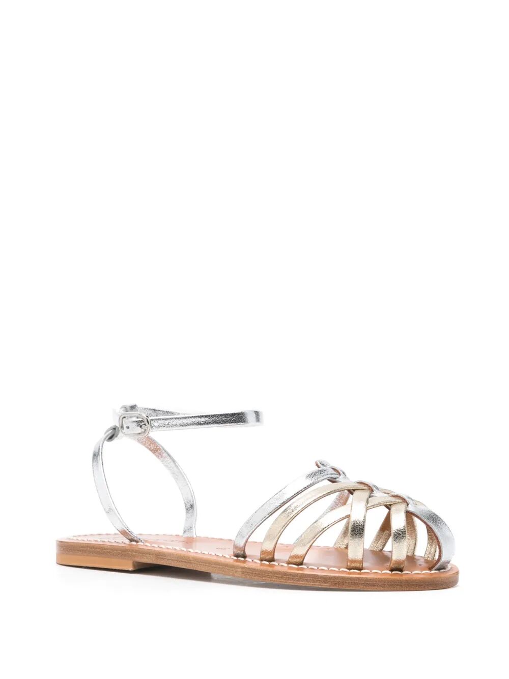 KJACQUES Two-Tone Metallic Mini Sandals for Women