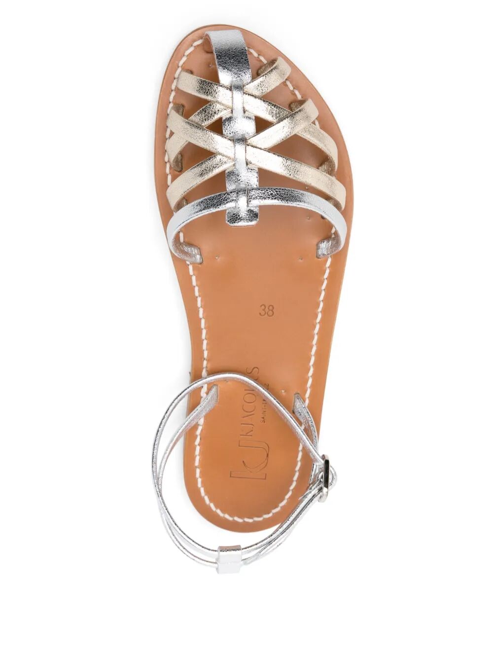 KJACQUES Two-Tone Metallic Mini Sandals for Women