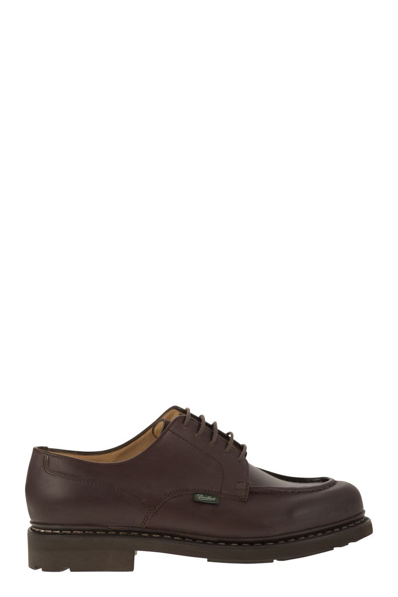 PARABOOT Elegantly Crafted Derby Dress Shoes with Tray - Short Bowl Style
