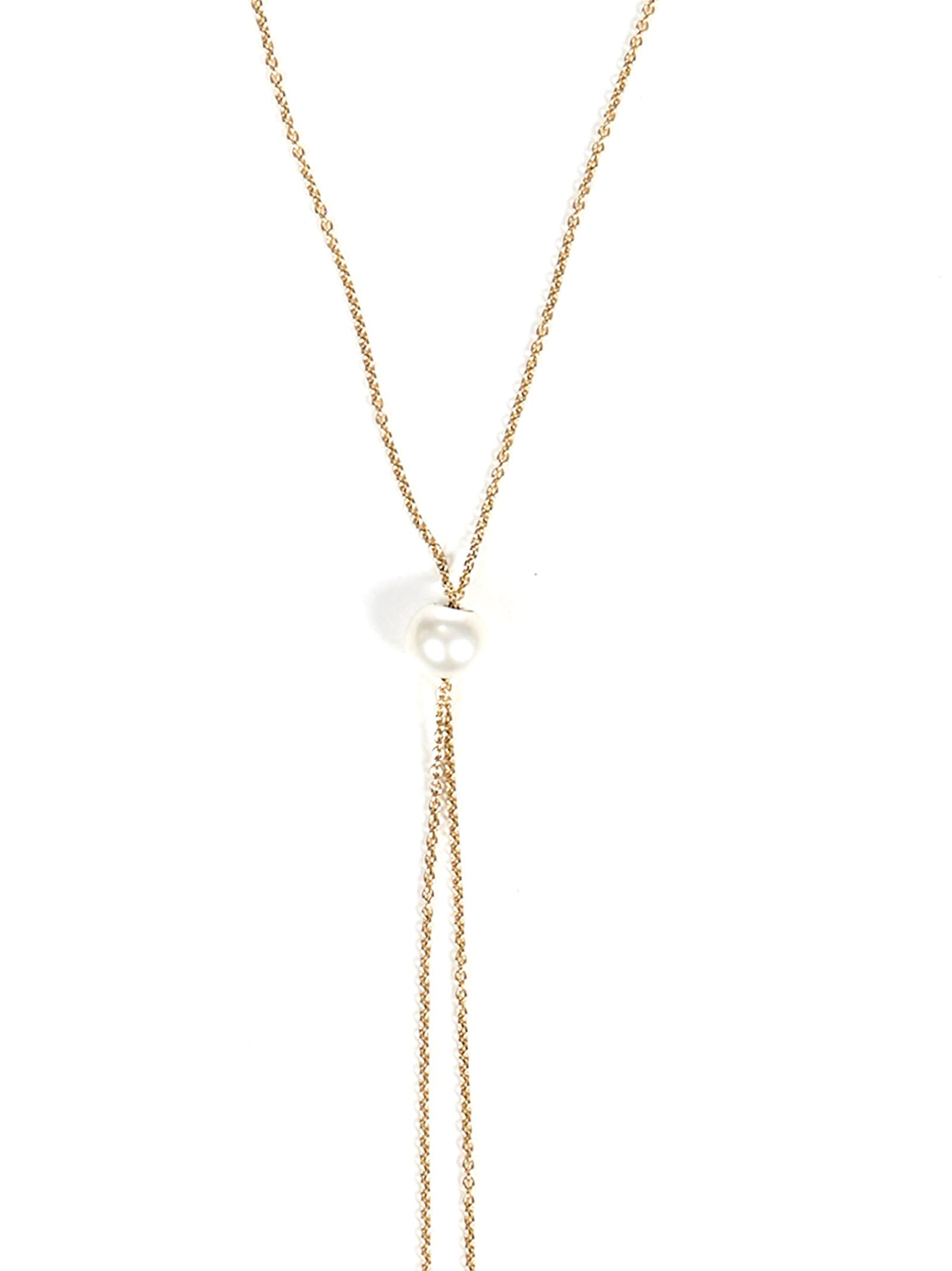 D.DELETTREZ Elegant Golden Necklace with Freshwater Pearls